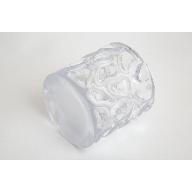 Transparent Vintage Peill &Putzler Glass Ice Bucket With Geometric Design, 1970's, Barware For Sale - Image 8 of 8