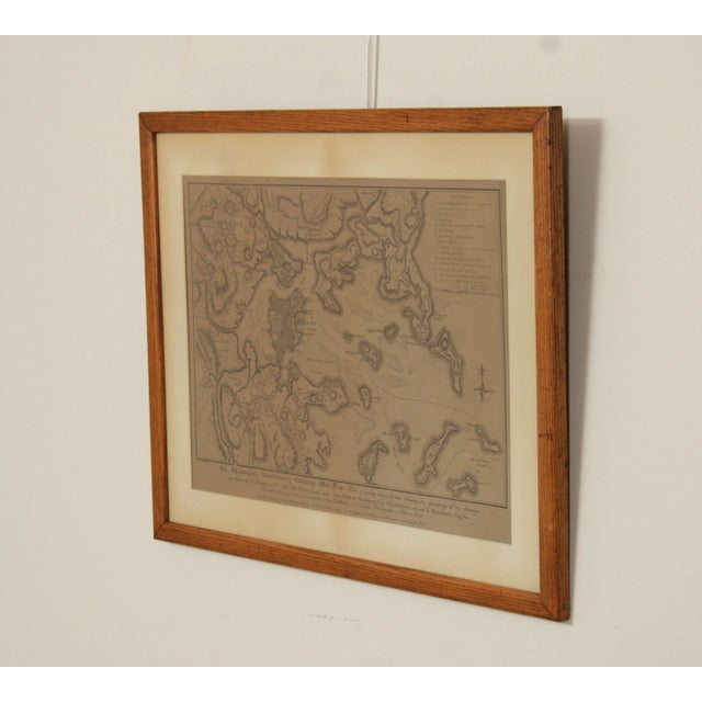 High Quality Vintage Custom Framed Boston Area Map of General George Washington's 1776 Revolutionary War Campaign