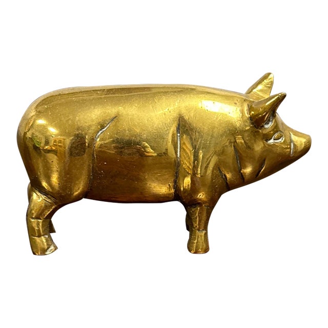 Vintage Engliish Brass PIg For Sale