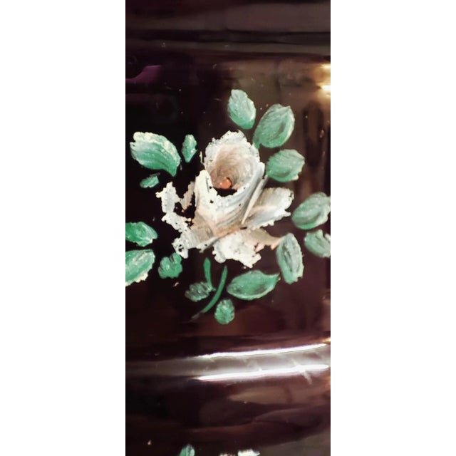 Maroon Painted Glass Vases, France, 1940s, Set of 2 For Sale - Image 8 of 13