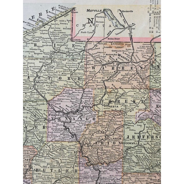 Green Antique Late 19th Early 20th Century "Pennsylvania" Color Atlas Map c.1910 For Sale - Image 8 of 15