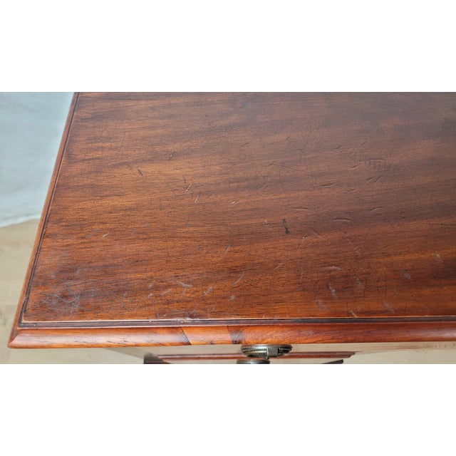 Antique Victorian English Walnut Writing Desk, 1890 For Sale - Image 16 of 18