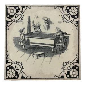 Minton, Hollins and Company Tile Series: Regency Children's Games "Snooker"