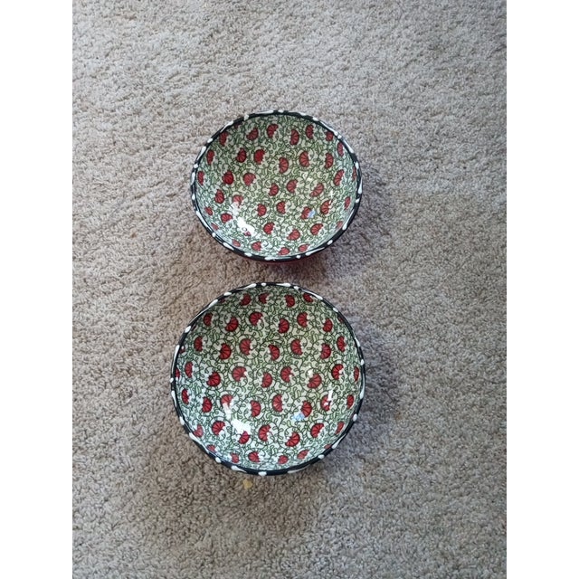 1980s Gorgeous Pair of Marked Nakkas Ceramics From Turkey Serving Bowls For Sale - Image 5 of 7