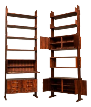 Modular Brazilian Rosewood Shelving Units by Ernesto Hauner, Brazil, 1960s