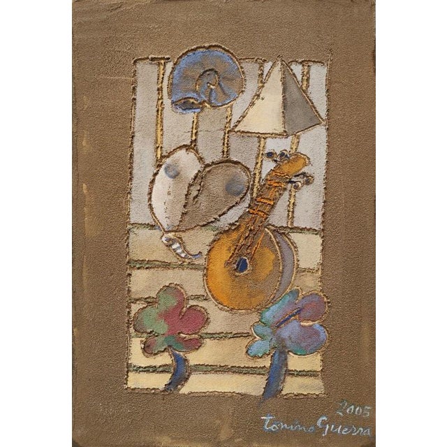 Tonino Guerra, Fresco on Stretched Canvas, 2005, Fresco on Canvas For Sale - Image 3 of 3