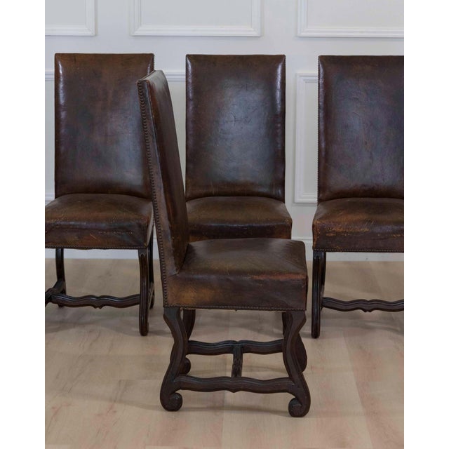 Set of Six 19th Century Spanish Leather Dining Chairs For Sale - Image 9 of 9
