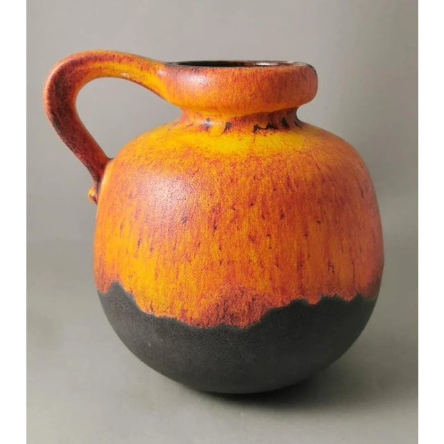 Fat Lava German Jug with Colored and Glazed Ceramic Handle, 1968 For Sale - Image 4 of 13