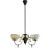 Chandelier Antique Brass With Etched Glass Shades For Sale