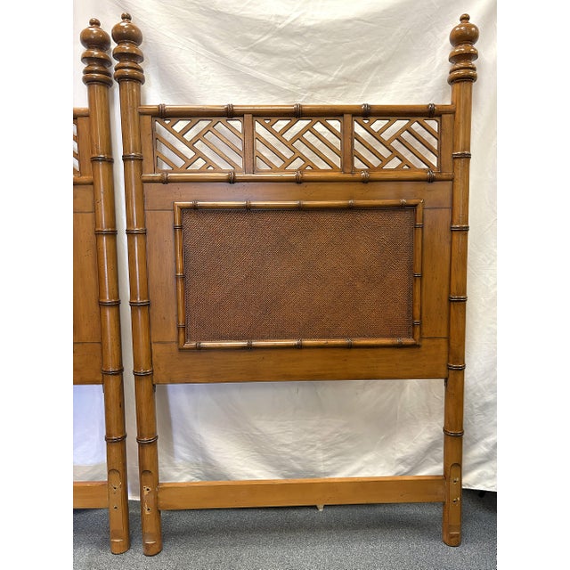 Lexington Furniture Lexington Furniture Coastal Style Faux Bamboo Twin Headboards- A Pair For Sale - Image 4 of 15