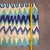 2020s Handmade Blue Chevron Wavy Designer Pillow Cover 22 in Square Made in Usa Blue For Sale - Image 5 of 8