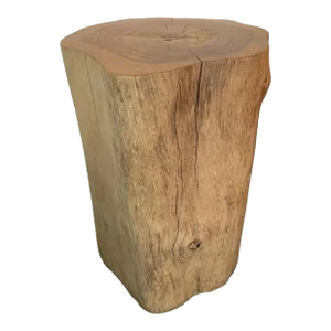 Side Table Solid Teak Wood Natural Finish Modern Organic