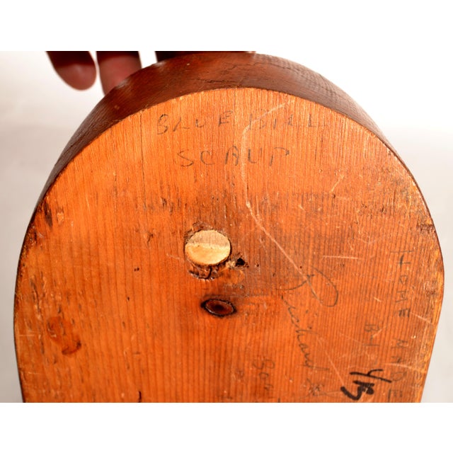 Mid-20th Century Handmade Solid Wood Blue Bill Scaup Duck Arts & Crafts Period For Sale - Image 13 of 17