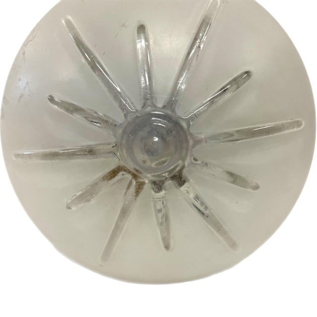 1950’s Sunburst Satin and Clear Glass Flush Mount For Sale In Charleston - Image 6 of 6