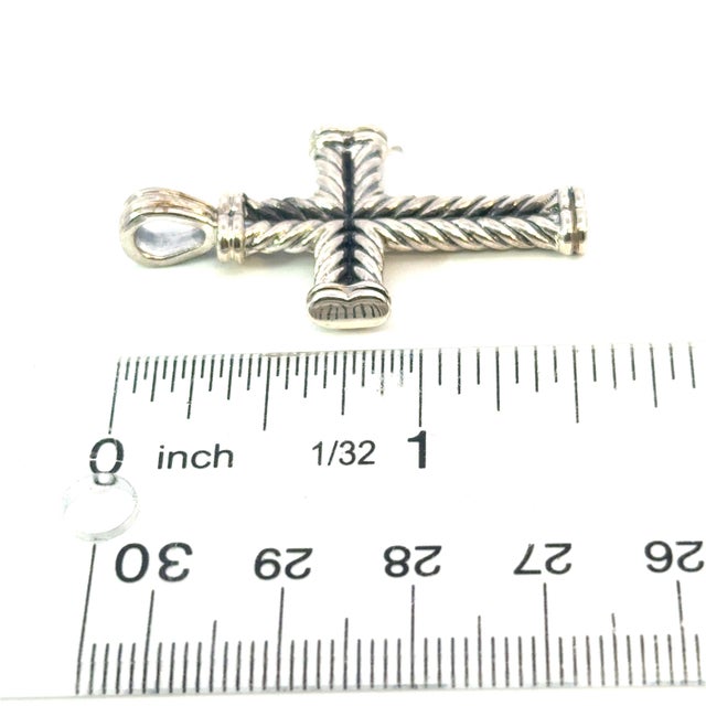David Yurman 1990s David Yurman Sterling Silver Cross Pendant Estate For Sale - Image 4 of 5