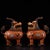 Traditional Late 20th Century Pair of Gilt Bronze Cloisonné Enamel Mythical Beast Incense Burners For Sale - Image 3 of 9