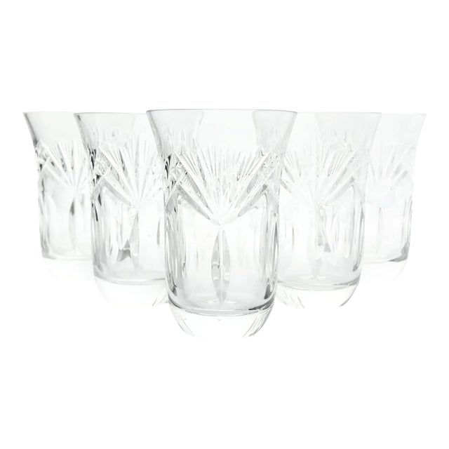 1960s Nachtmann “Andernach” Crystal Flared Tumbler Glasses - Set of 5 For Sale