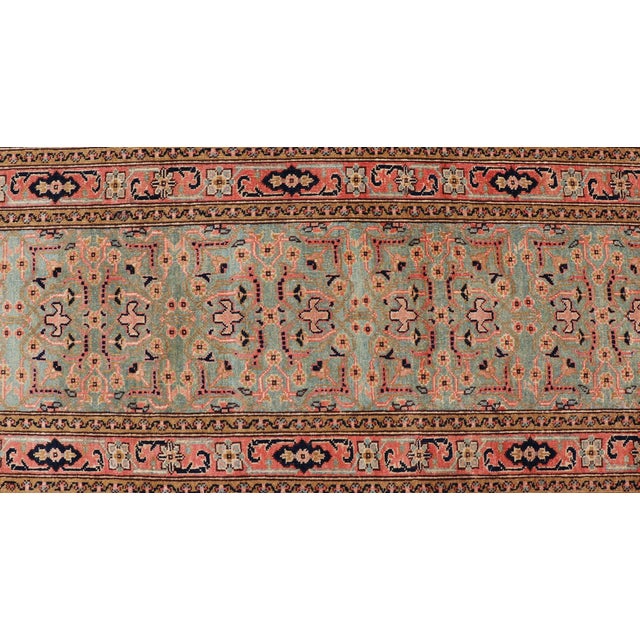 Very Long Green Color Vintage Turkish Runner 2 '8" X 28' 10" For Sale In Atlanta - Image 6 of 11