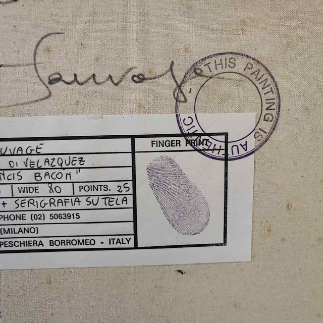 Max Hamlet, Innocent Tenth Sail, Homage to Francis Bacon, 1987, Acrylic Painting on Canvas, Framed For Sale - Image 11 of 17