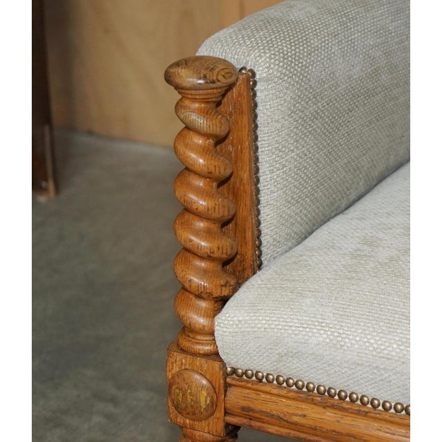 Antique Scottish Victorian Barley Twist Library Lounge Chair For Sale - Image 4 of 18