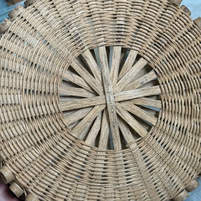 Vintage Hand-Woven Fruit Basket With Delicate Coiled Detail For Sale In Los Angeles - Image 6 of 7