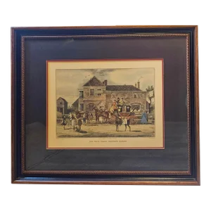"The Mail Coach Changing Horses" by James Pollard - Engraving by G. Reeves