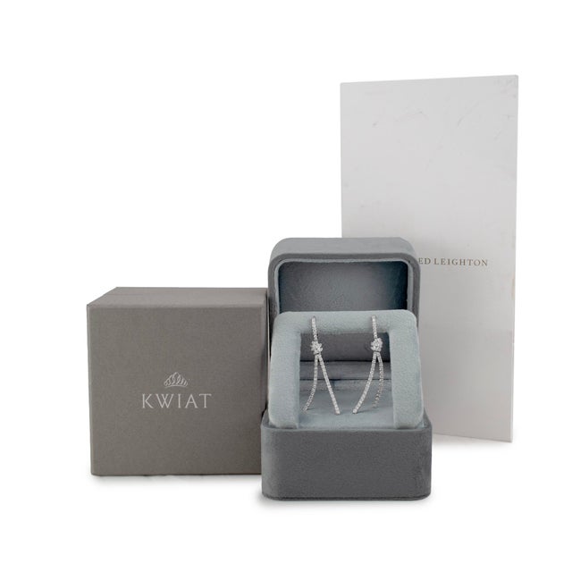 Kwiat Entwine Collection Platinum 2.05ctw Pave Diamond Knotted Drop Earrings, Pair For Sale In Houston - Image 6 of 7