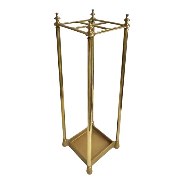 Vintage Traditional English Country House Style Brass Umbrella or Stick Stand For Sale