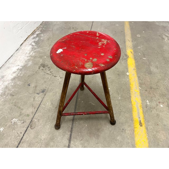 Pink Bauhaus Workshop Stool, 1930s For Sale - Image 8 of 8