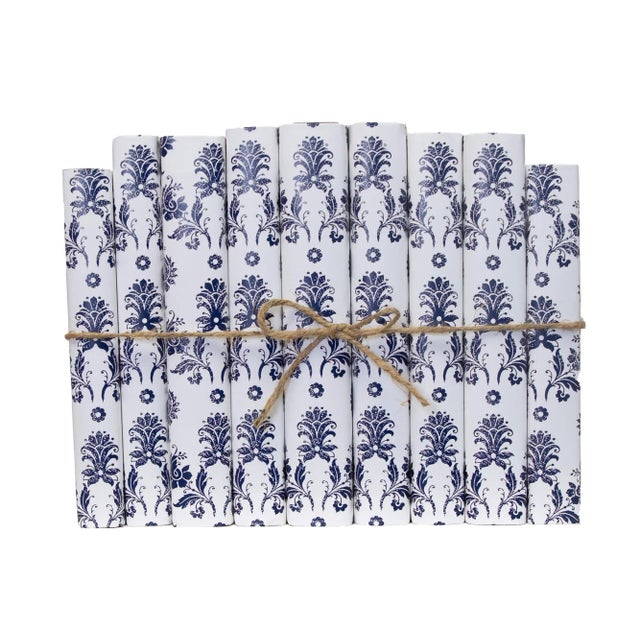 Modern Decorative Books - Paisley Damask Paper Wrapped Book Bundle - 1 Foot of Purple Books For Sale - Image 3 of 4