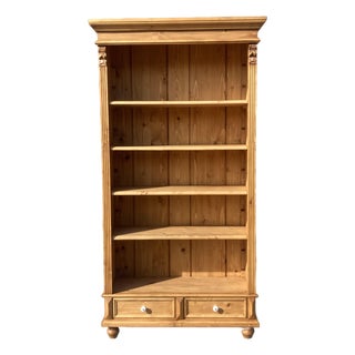 Pine Open Bookshelves From Vintage Armoire For Sale