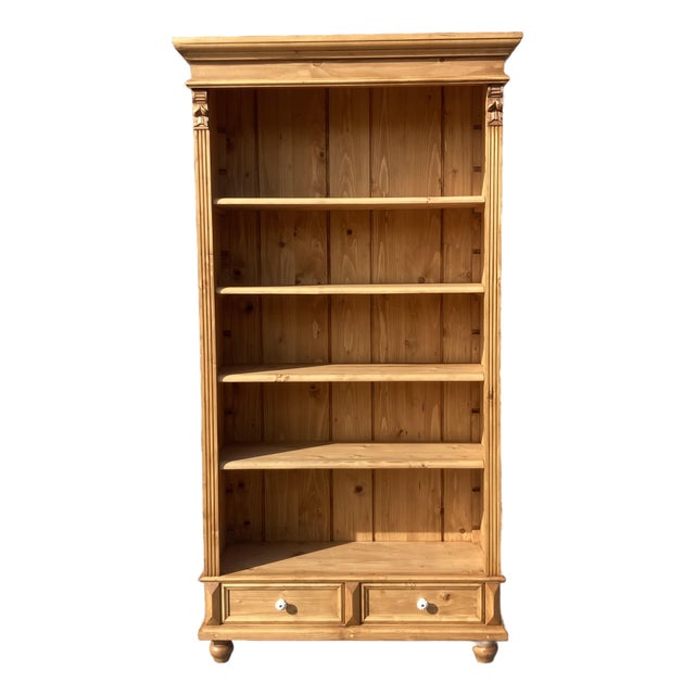 Pine Open Bookshelves From Vintage Armoire For Sale