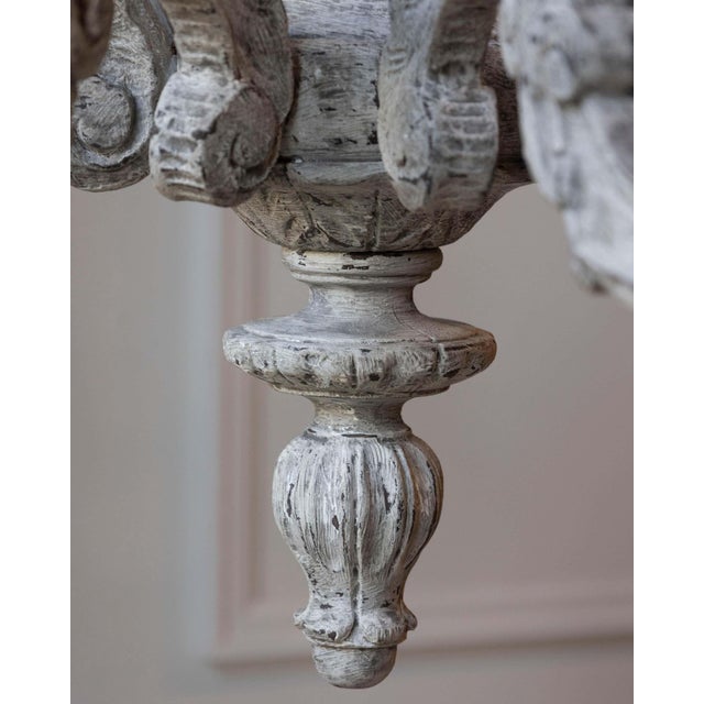 20th Century French Carved and Painted Wood Twelve-Light Chandelier For Sale In Atlanta - Image 6 of 18