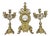 Louis XV Rococo Revival French Gilt Brass Mantel Clock Garniture, Set of 3 For Sale