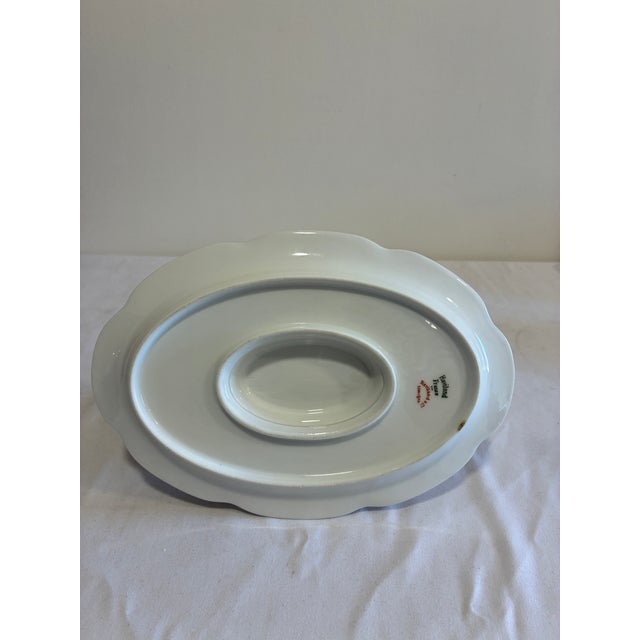 Antique Haviland & Co. Limoges Gold Rim Gravy Boat With Attached Underplate, France For Sale - Image 11 of 12