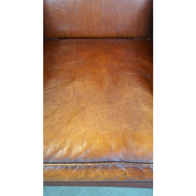 Leather Wing Chair with Great Patina For Sale - Image 6 of 12