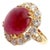 Contemporary 1960s Van Cleef & Arpels Large Cabochon Burmese No Heat Ruby Diamond Gold Ring Gia, Size 6 For Sale - Image 3 of 15