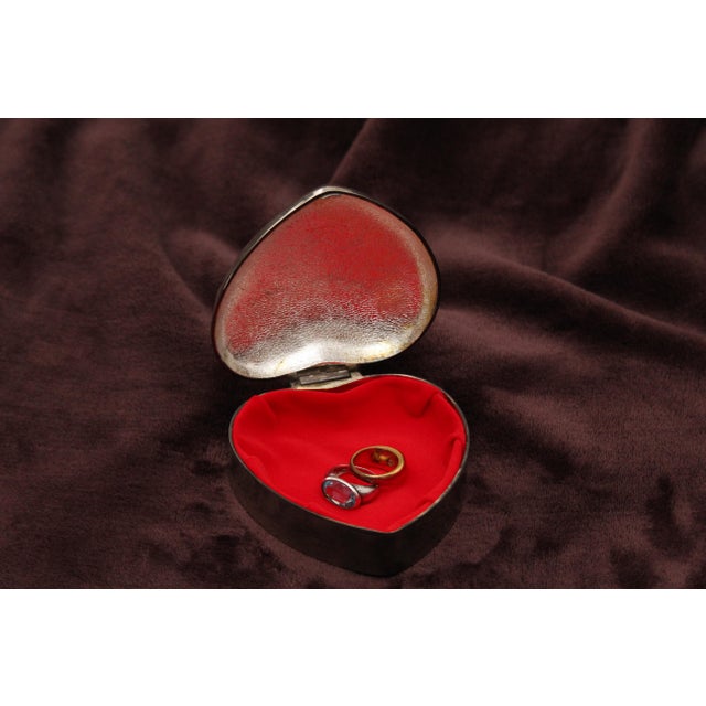 Heart-Shaped Silver Jewelry Box, 1970s For Sale - Image 14 of 18