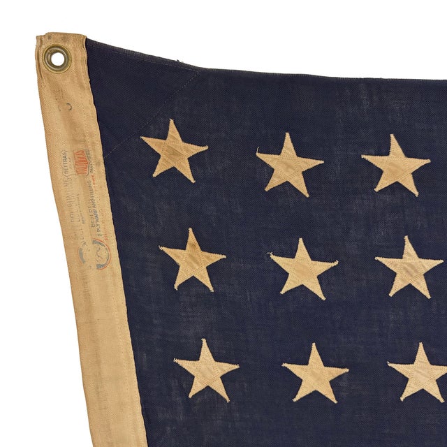 Large Vintage Cotton American Flag With 48 Sewn Stars For Sale - Image 4 of 6