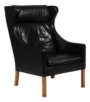 Model 2204 Wingback Chair in Leather by Børge Mogensen for Fredericia