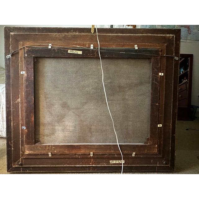 Dark Green Large Landscape Painting by Hermann Ottomar Herzog For Sale - Image 8 of 8