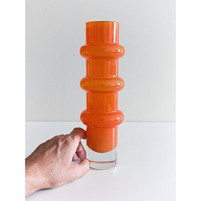 Mid-Century Modern Scandinavian Modern Hooped Glass Vase from Aseda, Sweden, 1960s For Sale - Image 3 of 9