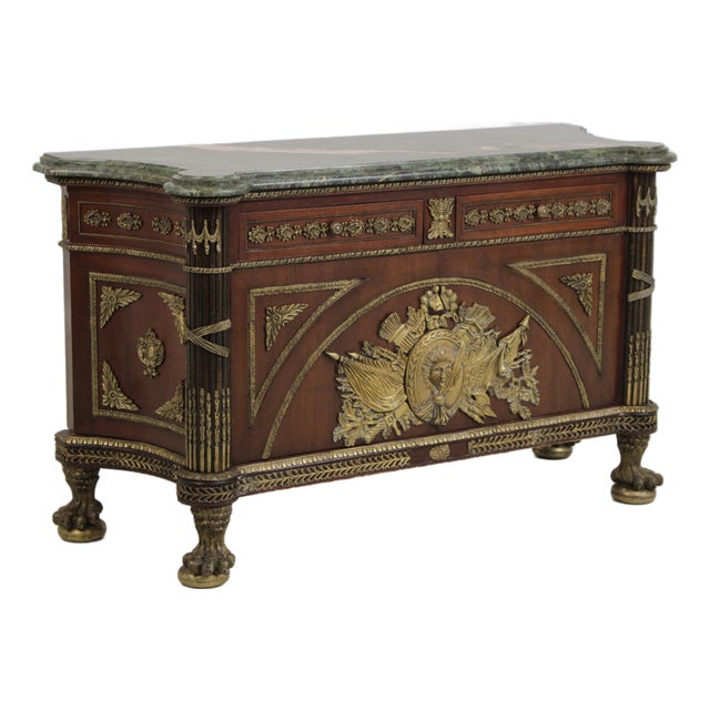 Vintage Marble Top French Louis XVI Style Commode For Sale