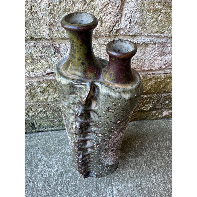 Textured Ceramic Vase, Vintage For Sale - Image 10 of 11
