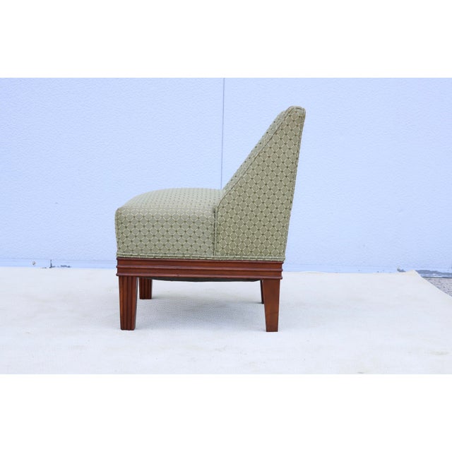 1940's Tommi Parzinger Mahogany Slipper Chair For Sale - Image 10 of 18