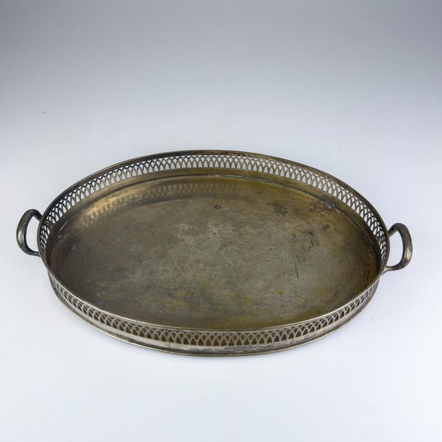 Large Silver Plated Tray by Le Couvert Francais, 1950s For Sale - Image 12 of 12