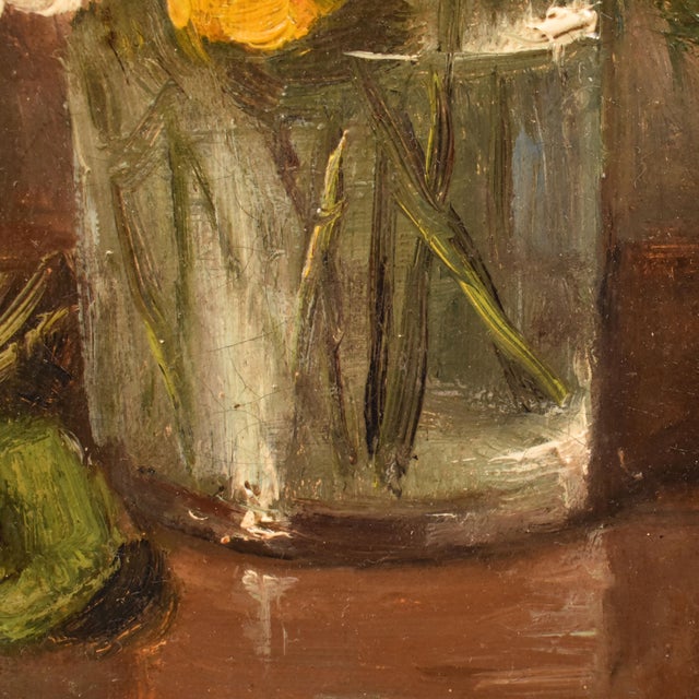 Nicolas Constant Pierrat, Still Life with Flowers, Dahlias and Violets, 19th Century, Oil on Canvas, Framed For Sale - Image 8 of 11