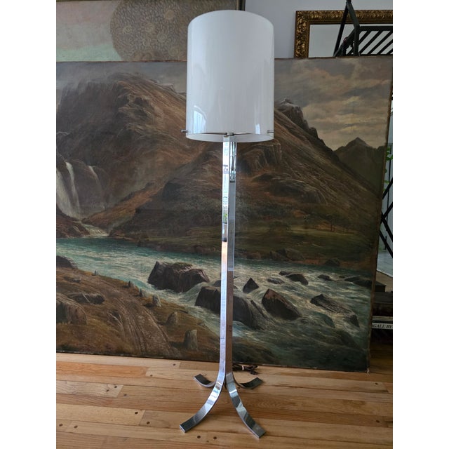 Metal Vintage Mid Century Designer Pierre Cardin Style Floor Lamp For Sale - Image 7 of 13