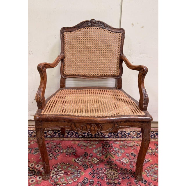 Louis XV Office Chair in Carved Walnut For Sale - Image 9 of 9