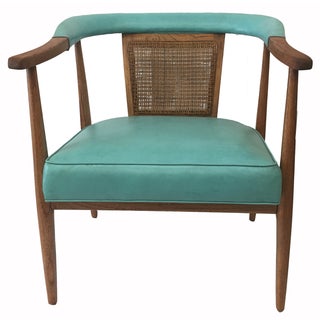 Vintage Teal & Oak Chair For Sale